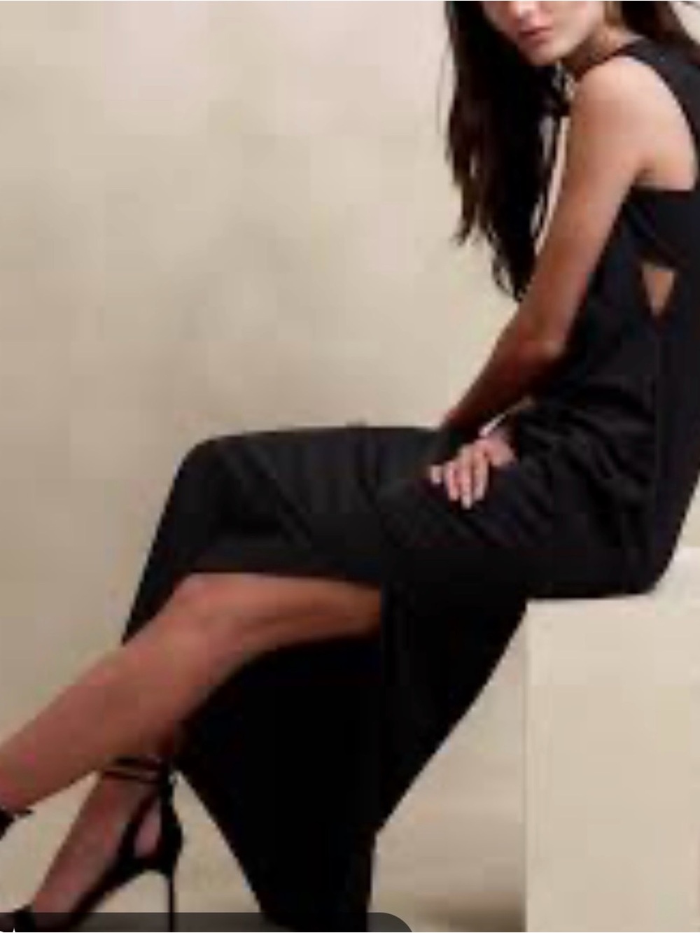 Banana Republic Black  Sleeveless Side-Slit Maxi Dress - Size 4 NWT